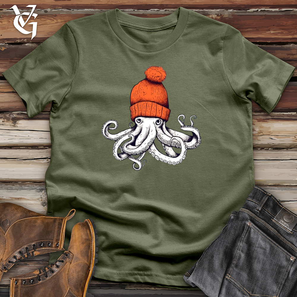 Viking Goods Octopus Orange Beanie Softstyle Tee Military Green / XS