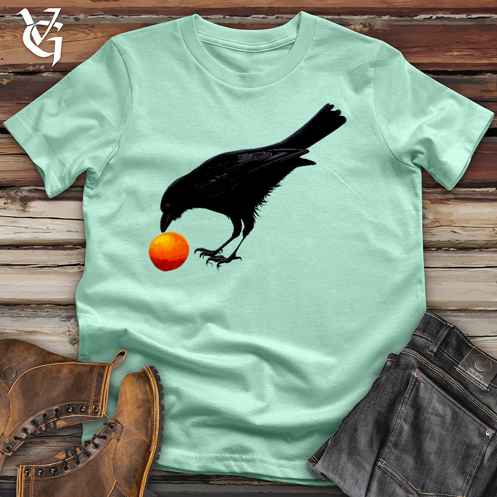 Viking Goods Raven Rolling Orange Cotton Tee Mint / L