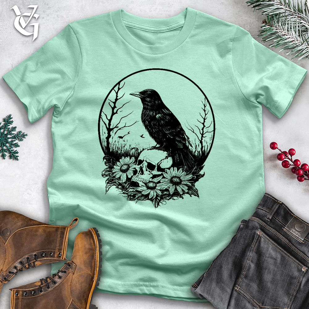 Viking Goods Sunflower Graveyard Raven Cotton Tee Mint / L