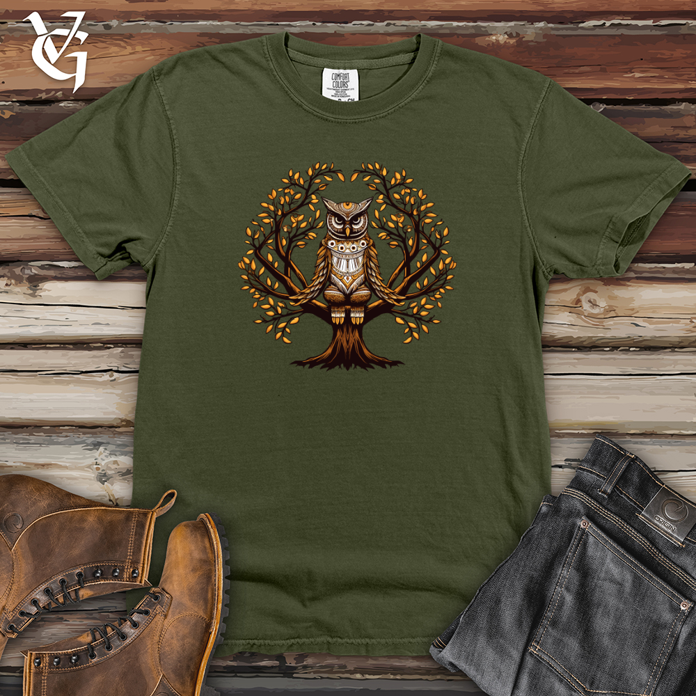 Viking Goods Autumn Owl Majesty Heavy Cotton Comfort Colors Tee Moss / L