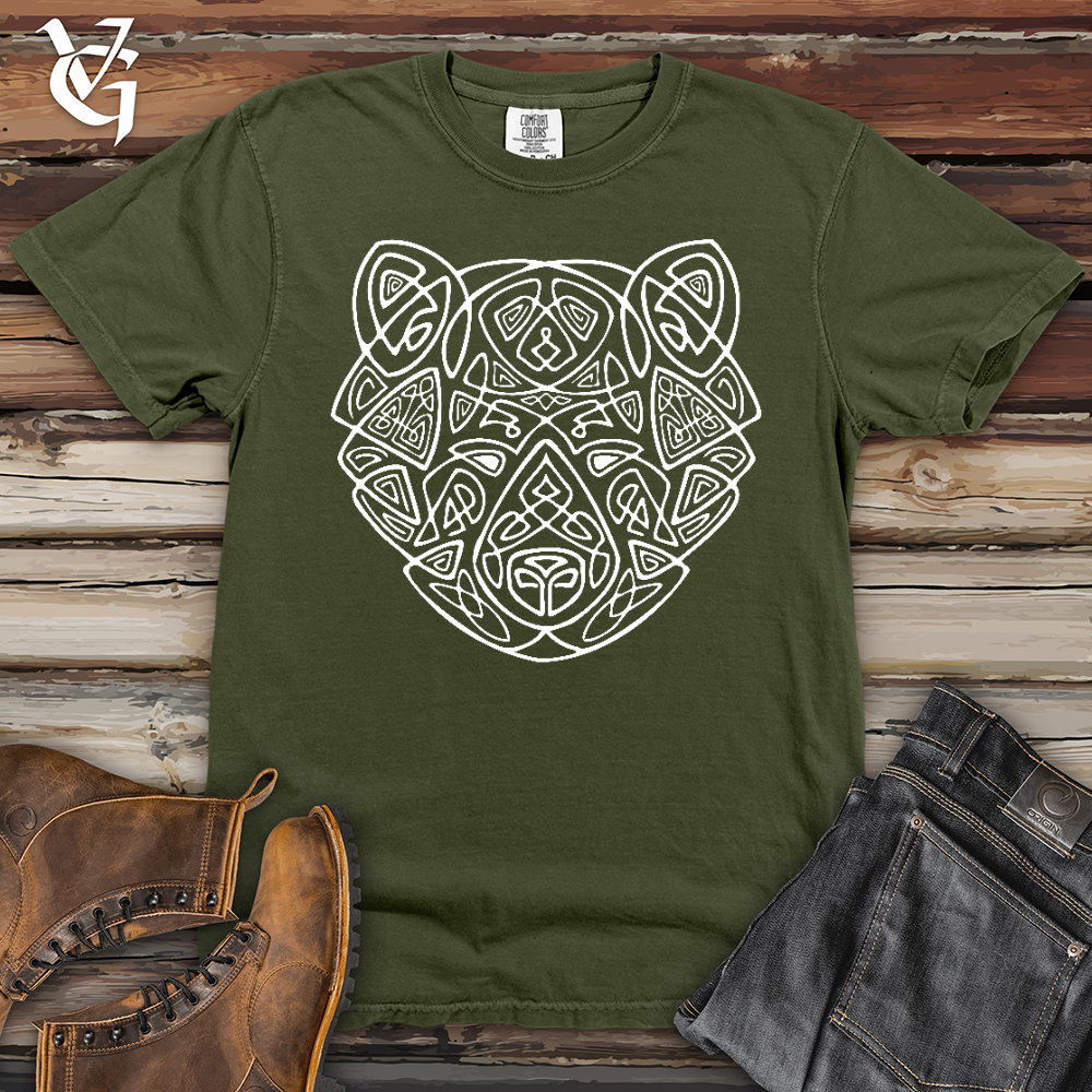 Viking Goods Bear Head Celtic Style Heavy Cotton Comfort Colors Tee Moss / L