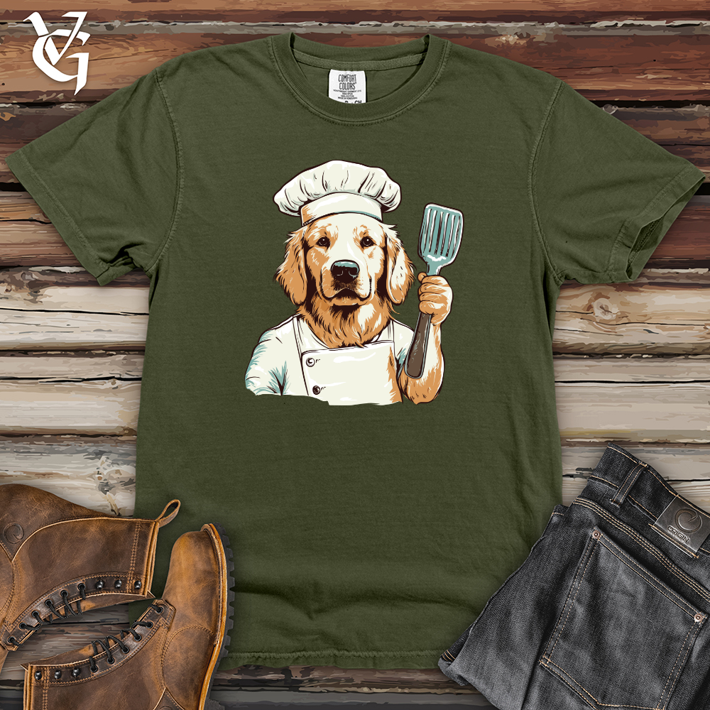 Viking Goods Chef Paw's Golden Retriever Heavy Cotton Comfort Colors Tee Moss / L