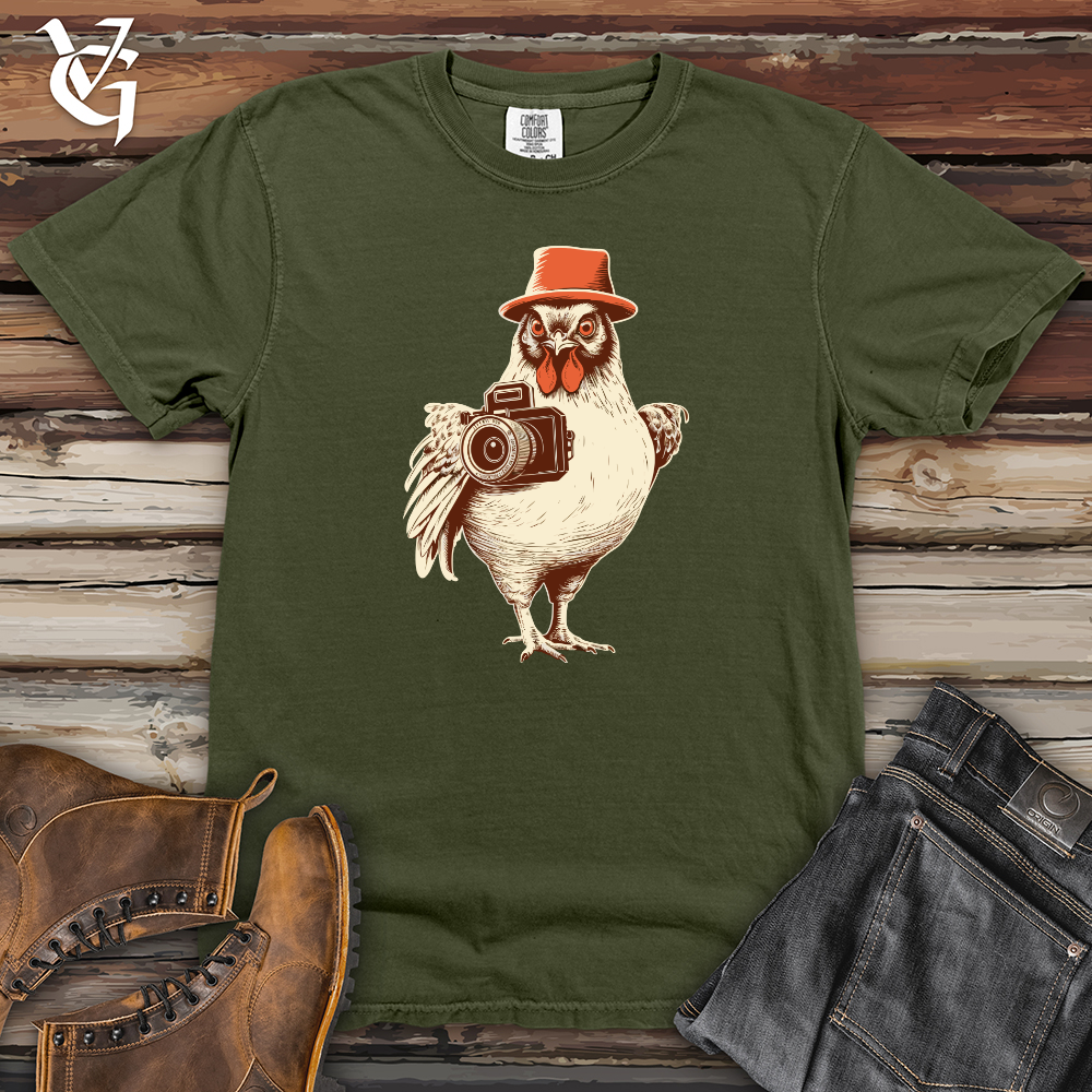 Viking Goods Chicken Capturing Moments Clicks Heavy Cotton Comfort Colors Tee Moss / L