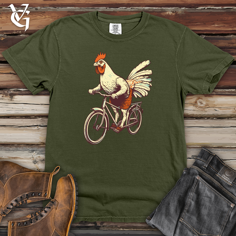 Viking Goods Chicken Cycle Barnyard Joyride Heavy Cotton Comfort Colors Tee Moss / L
