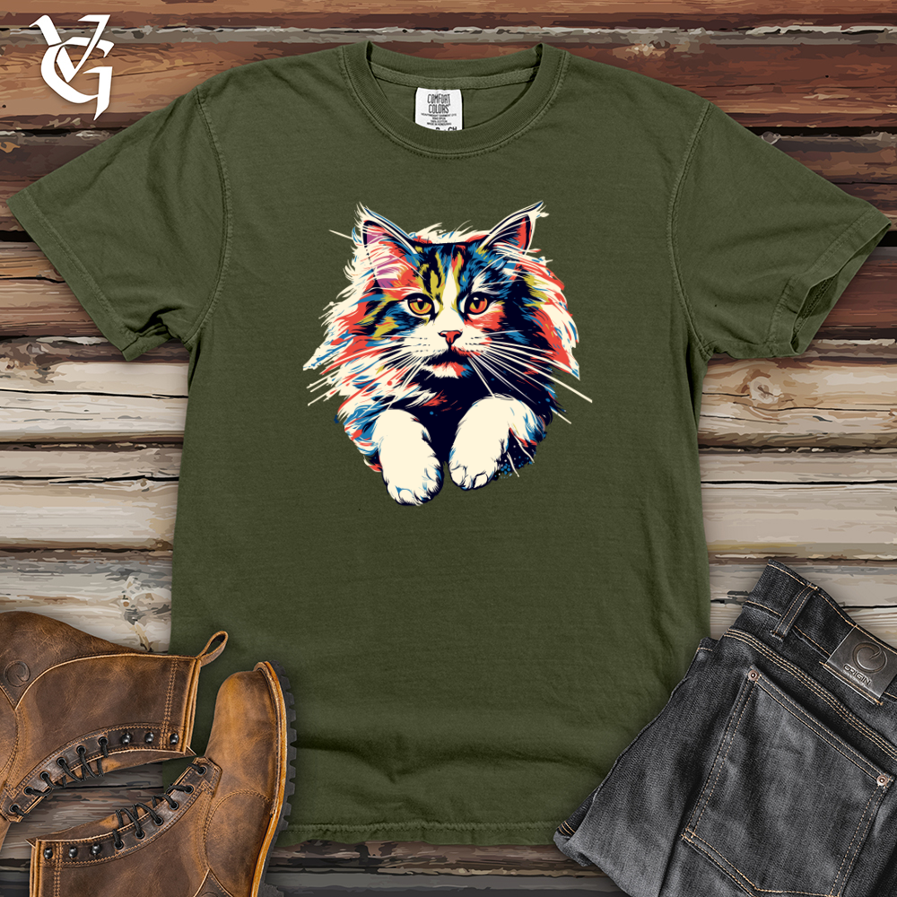 Viking Goods Cosmic Feline Splash Heavy Cotton Comfort Colors Tee Moss / L