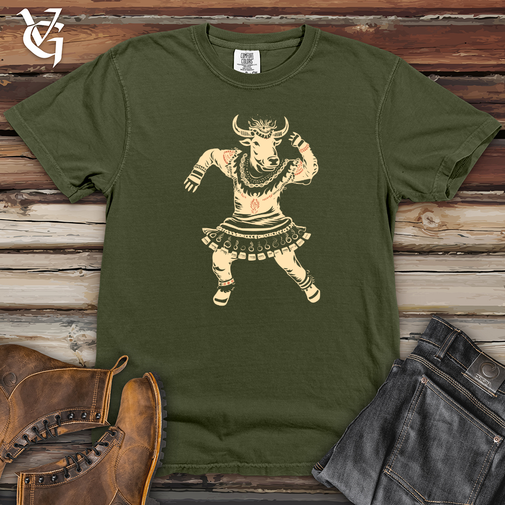 Viking Goods Cow Tribal Dance Heavy Cotton Comfort Colors Tee Moss / L