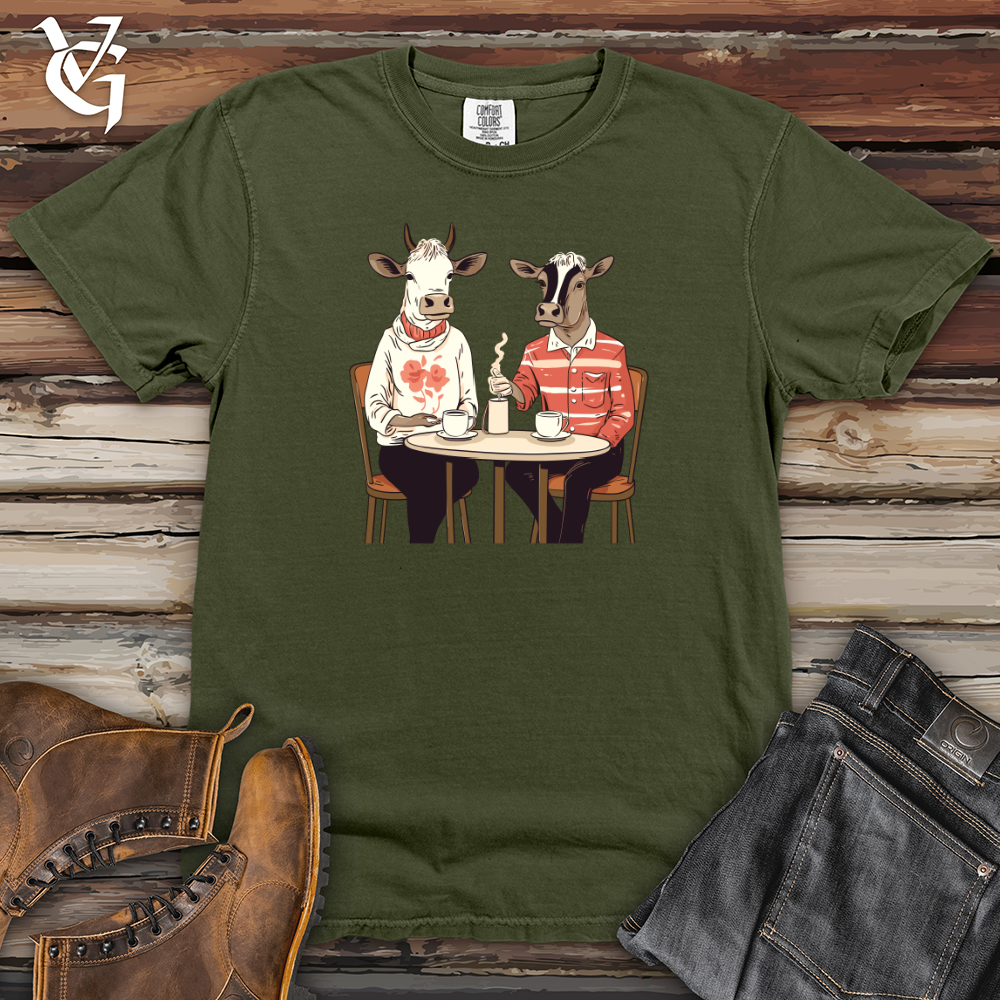 Viking Goods Cows Coffee Date Heavy Cotton Comfort Colors Tee Moss / L
