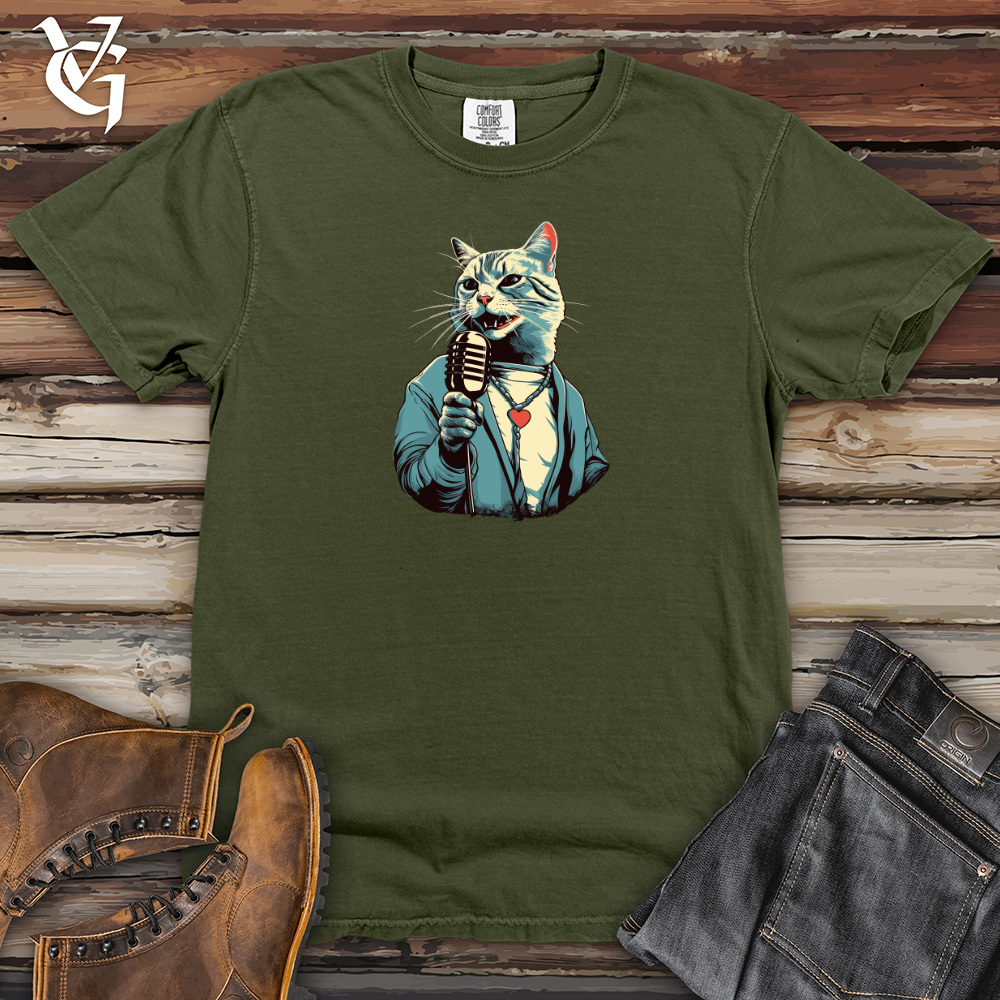 Viking Goods Crooning Kitty Heavy Cotton Comfort Colors Tee Moss / L