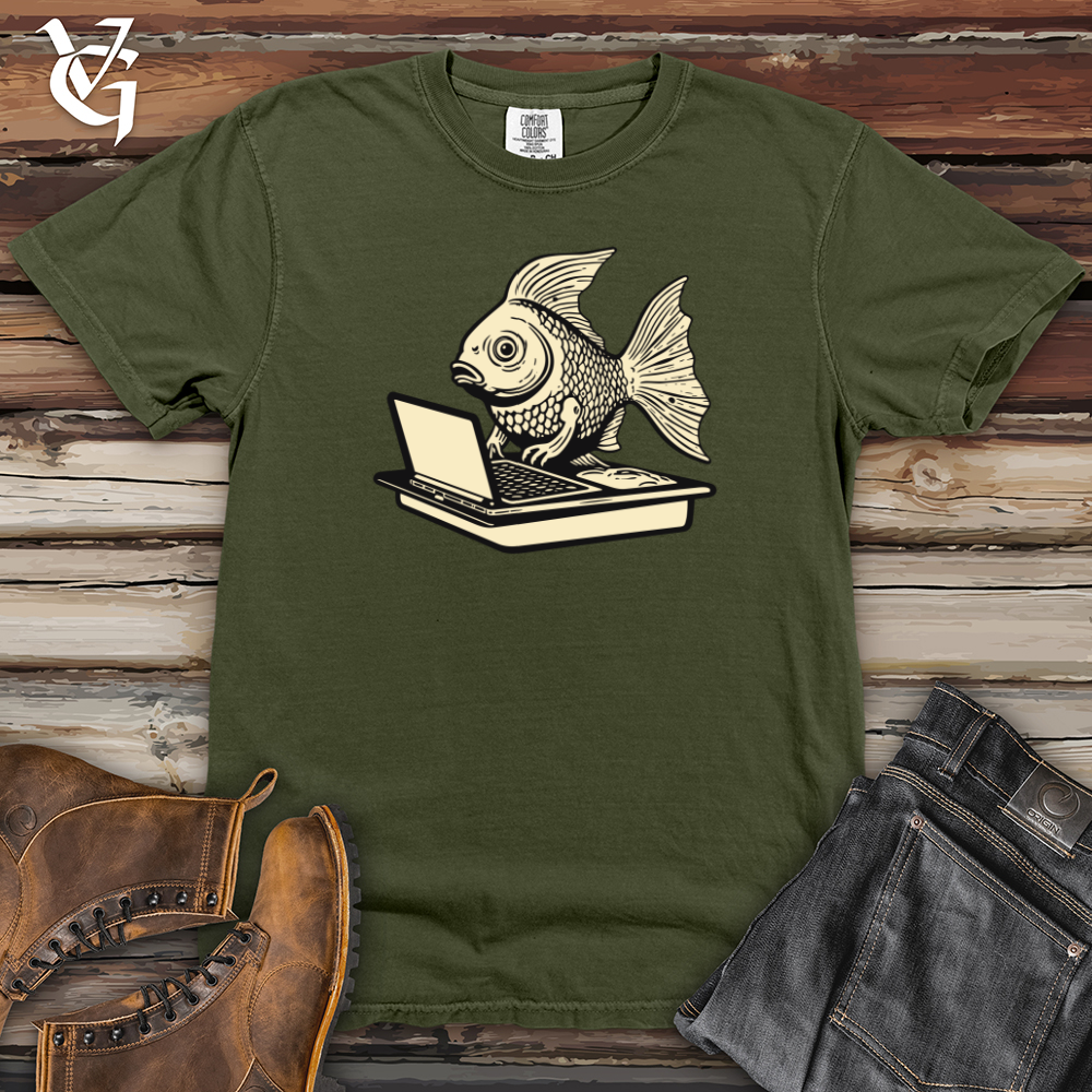 Viking Goods Digital Streamlined Fish Heavy Cotton Comfort Colors Tee Moss / L