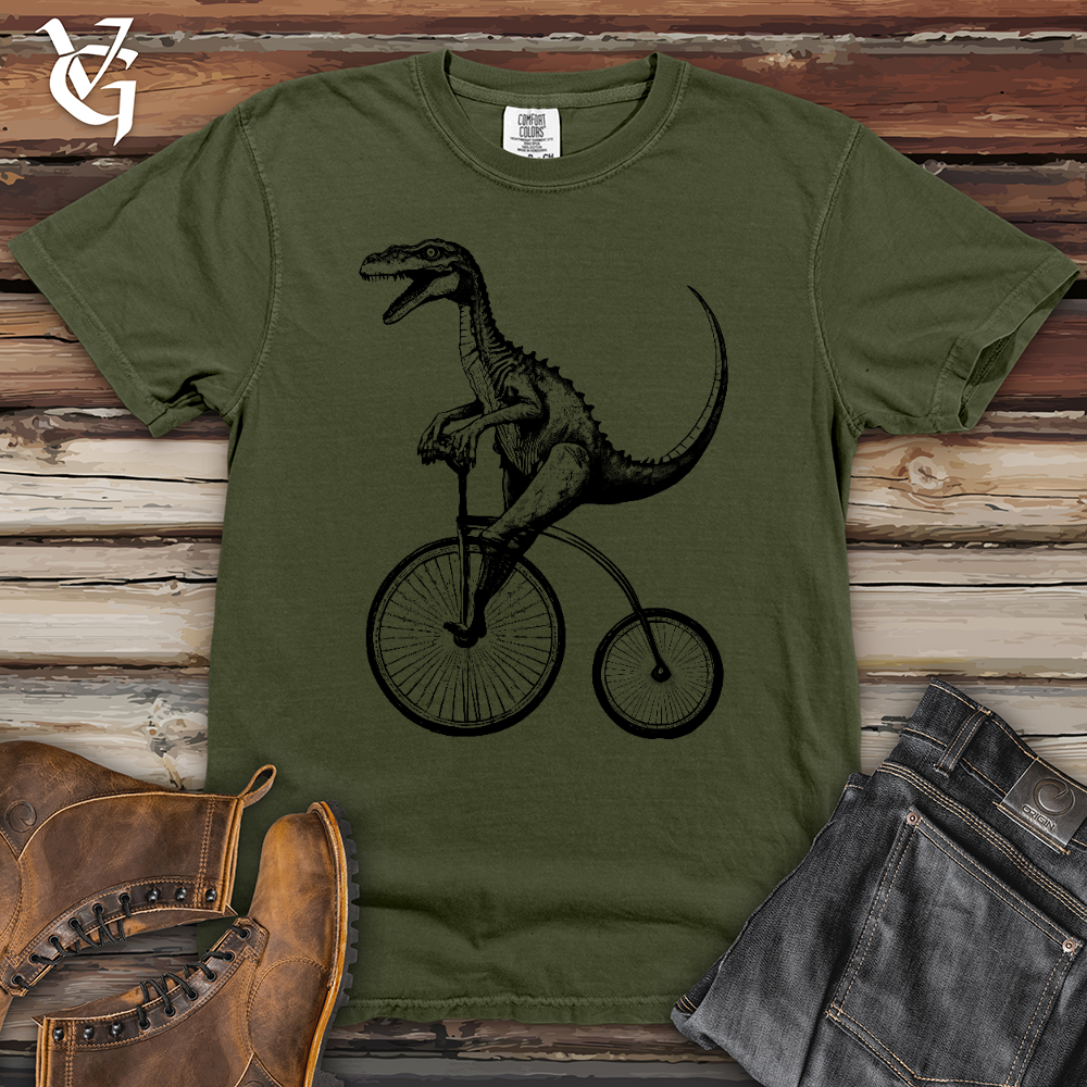 Viking Goods Dinosaur Cyclist Heavy Cotton Comfort Colors Tee Moss / L