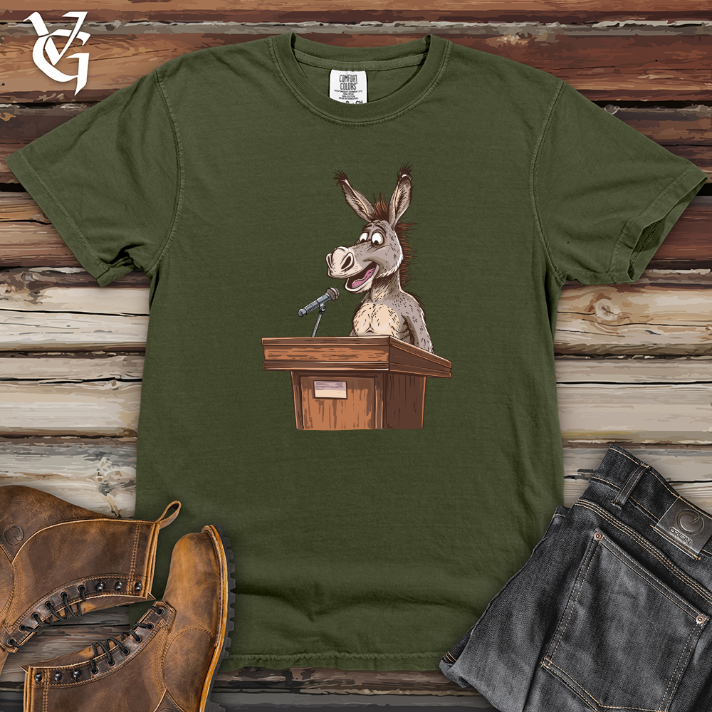 Viking Goods Donkey Podium Speech Heavy Cotton Comfort Colors Tee Moss / L
