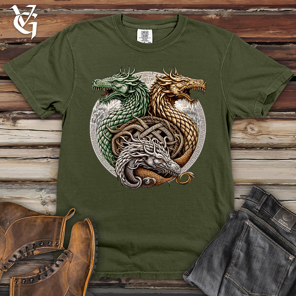 Viking Goods Dragon Trio Viking Heavy Cotton Comfort Colors Tee Moss / L