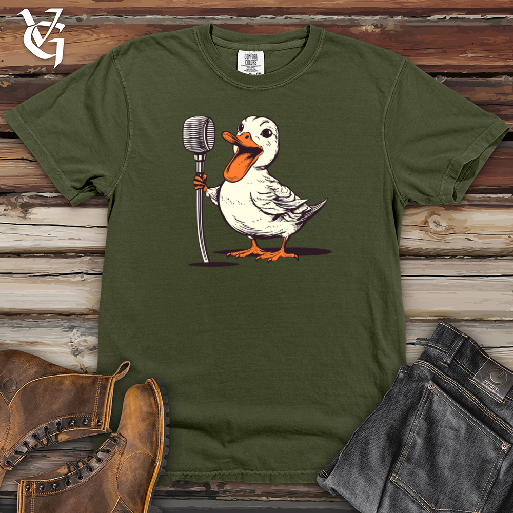 Viking Goods Feathered Quacktastic Comedy Heavy Cotton Comfort Colors Tee Moss / L