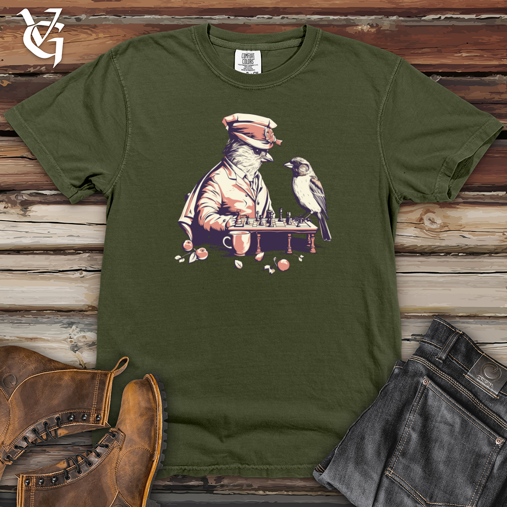 Viking Goods Finch Feathered Chess Match Heavy Cotton Comfort Colors Tee Moss / L