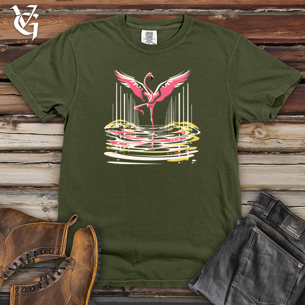 Viking Goods Flamingo Dance Ripples Heavy Cotton Comfort Colors Tee Moss / L