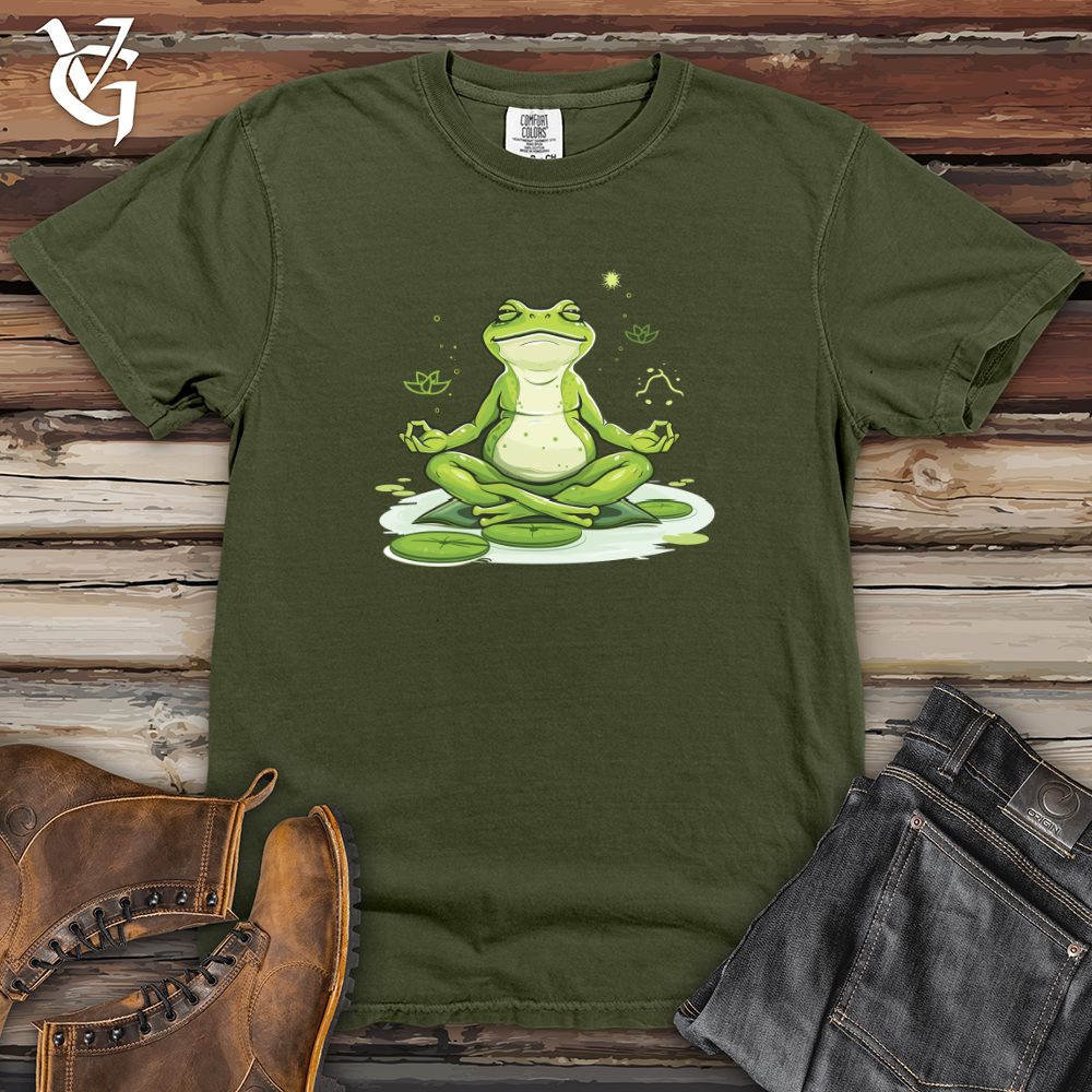 Viking Goods Frog Peaceful Lotus Heavy Cotton Comfort Colors Tee Moss / L