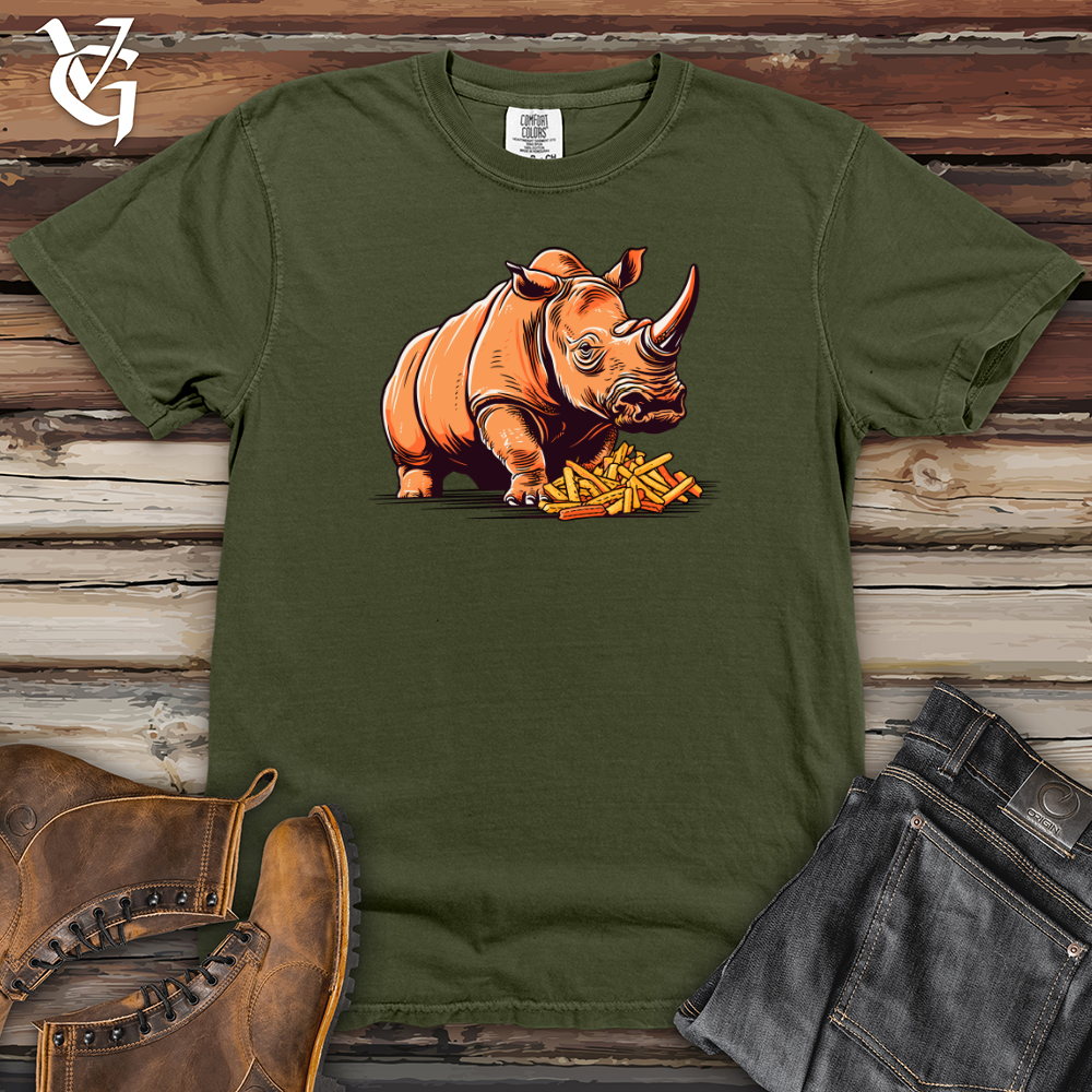 Viking Goods Fry Feast Rhino Heavy Cotton Comfort Colors Tee Moss / L