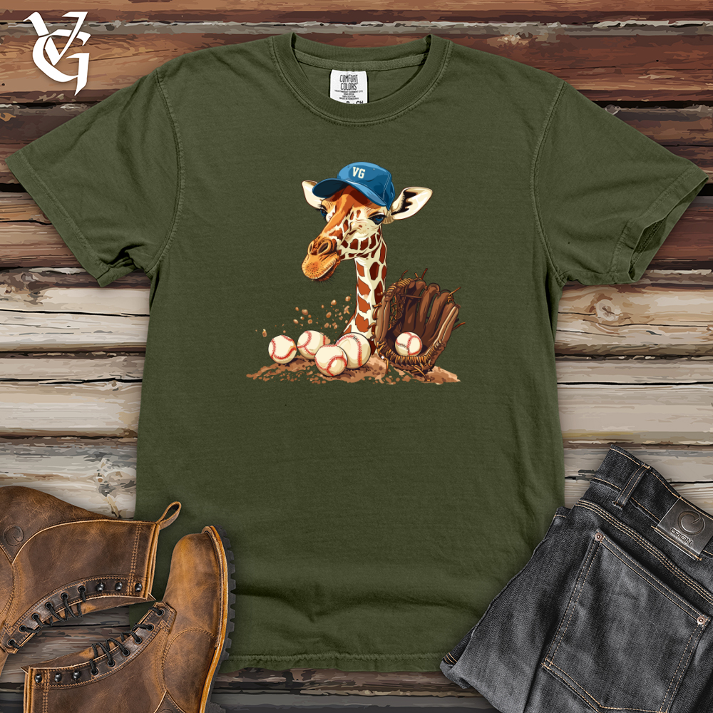 Viking Goods Giraffe Baseball Mitt Heavy Cotton Comfort Colors Tee Moss / L