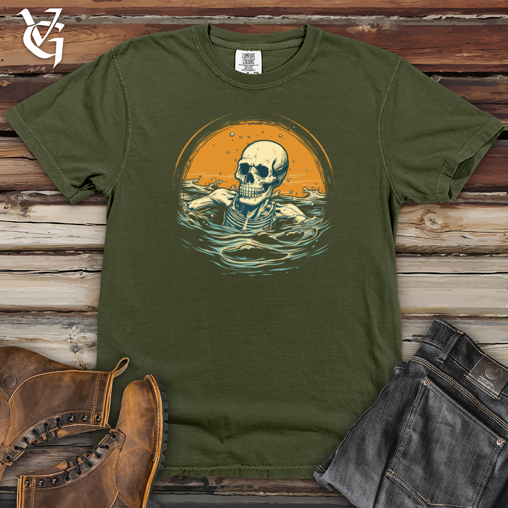 Viking Goods Grunge Splash Skeleton Heavy Cotton Comfort Colors Tee Moss / L