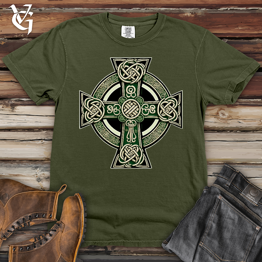 Viking Goods Knotted Celtic Crosses Heavy Cotton Comfort Colors Tee Moss / L