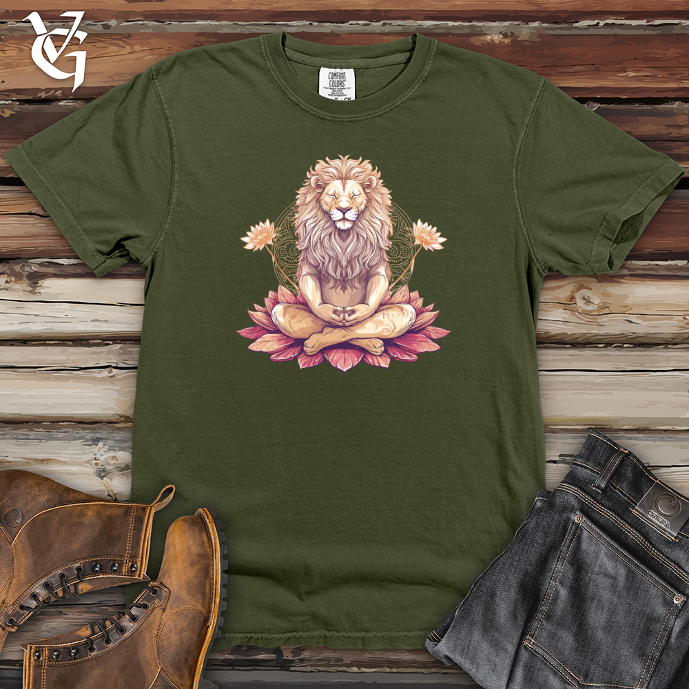 Viking Goods Lion Lotus Serenity Heavy Cotton Comfort Colors Tee Moss / L