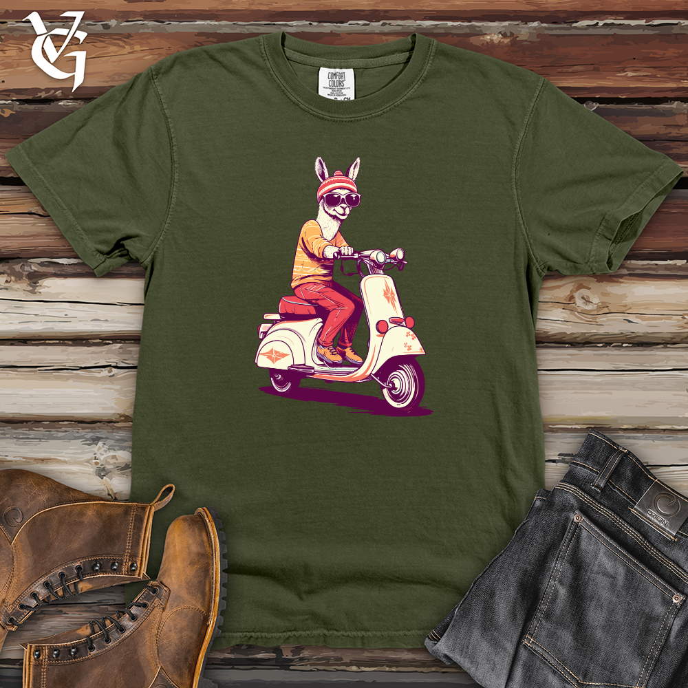Viking Goods Llama Scooter Cruise Heavy Cotton Comfort Colors Tee Moss / L