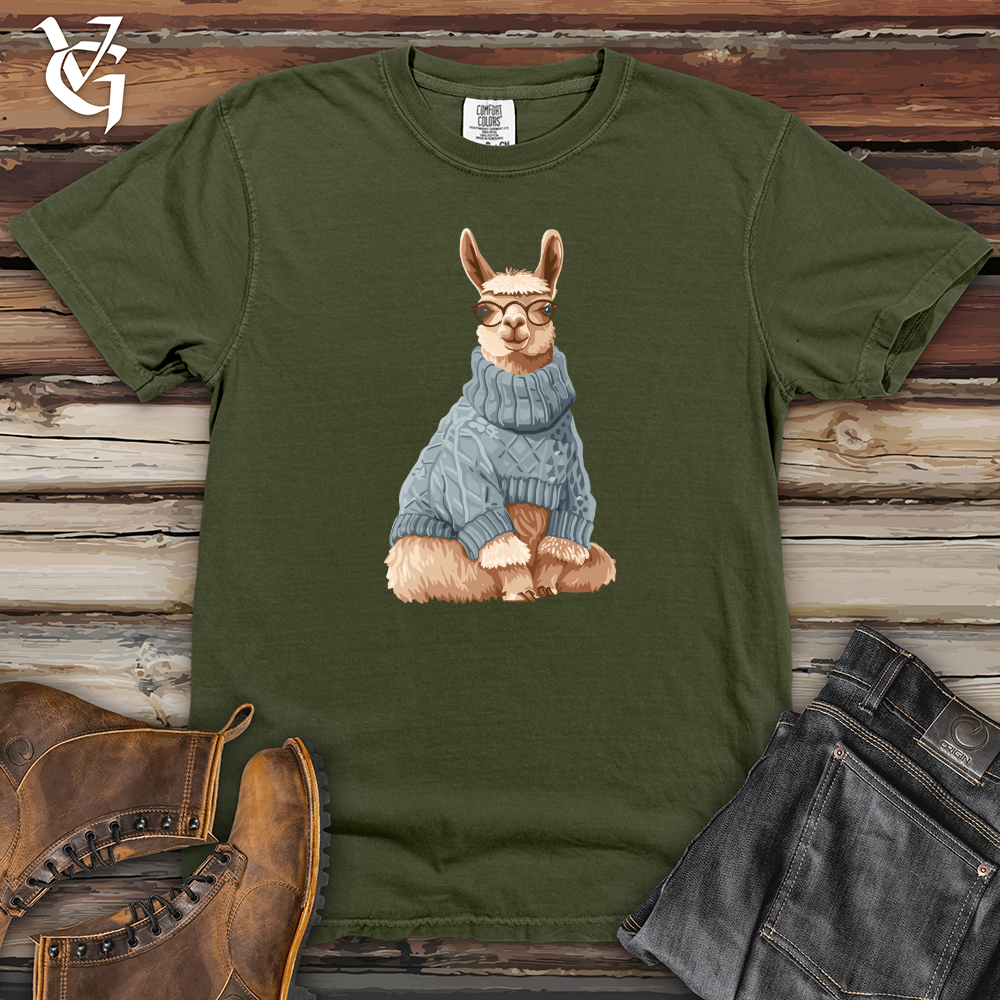 Viking Goods Llama Winter Chic Heavy Cotton Comfort Colors Tee Moss / L
