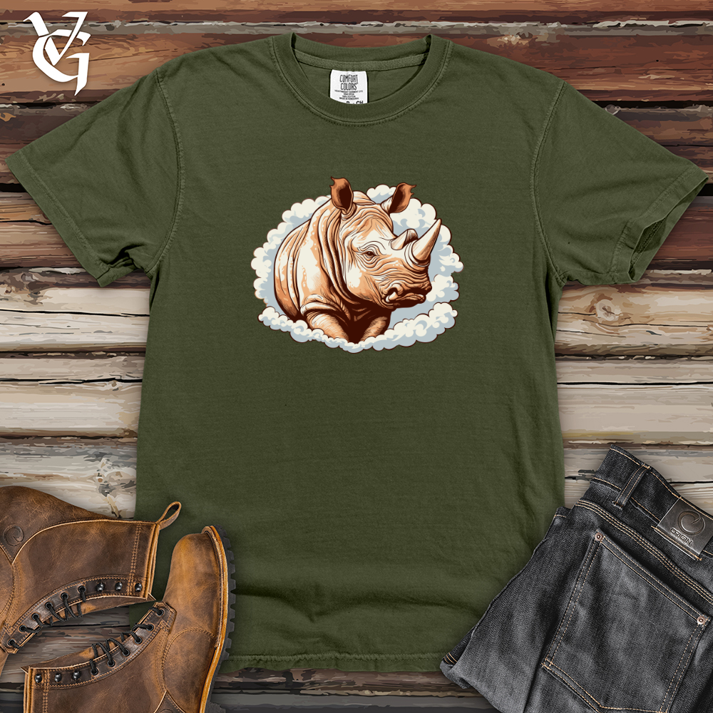 Viking Goods Misty Horned Rhino Heavy Cotton Comfort Colors Tee Moss / L