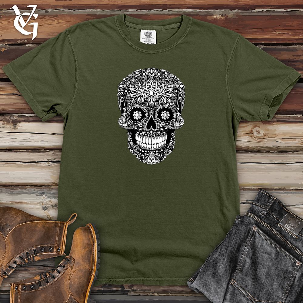 Viking Goods Mystic Mandala Skull Heavy Cotton Comfort Colors Tee Moss / L