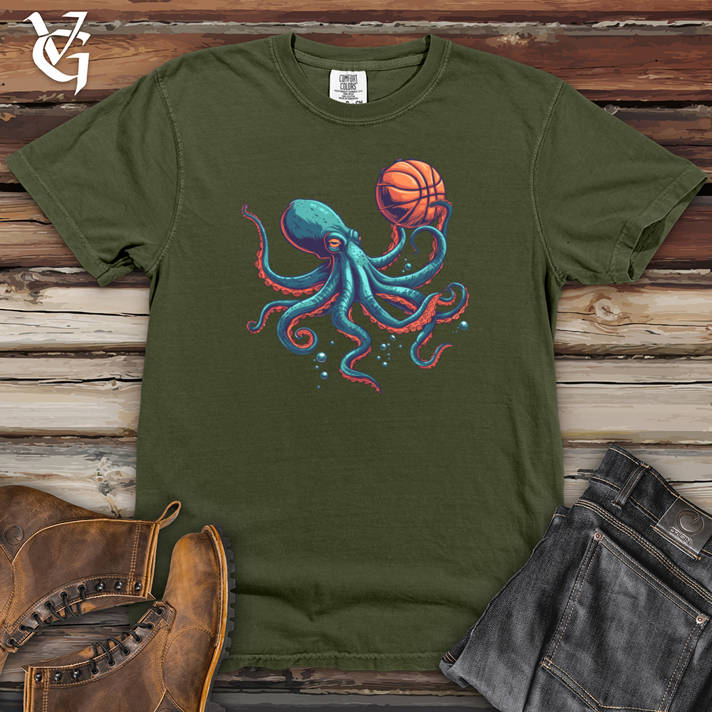 Viking Goods Octopus Basketball Dunk Heavy Cotton Comfort Colors Tee Moss / L
