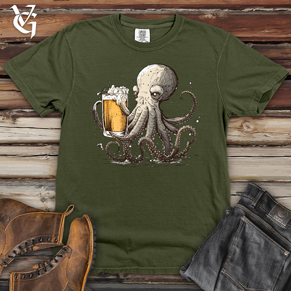 Viking Goods Octopus Happy Hour Heavy Cotton Comfort Colors Tee Moss / L