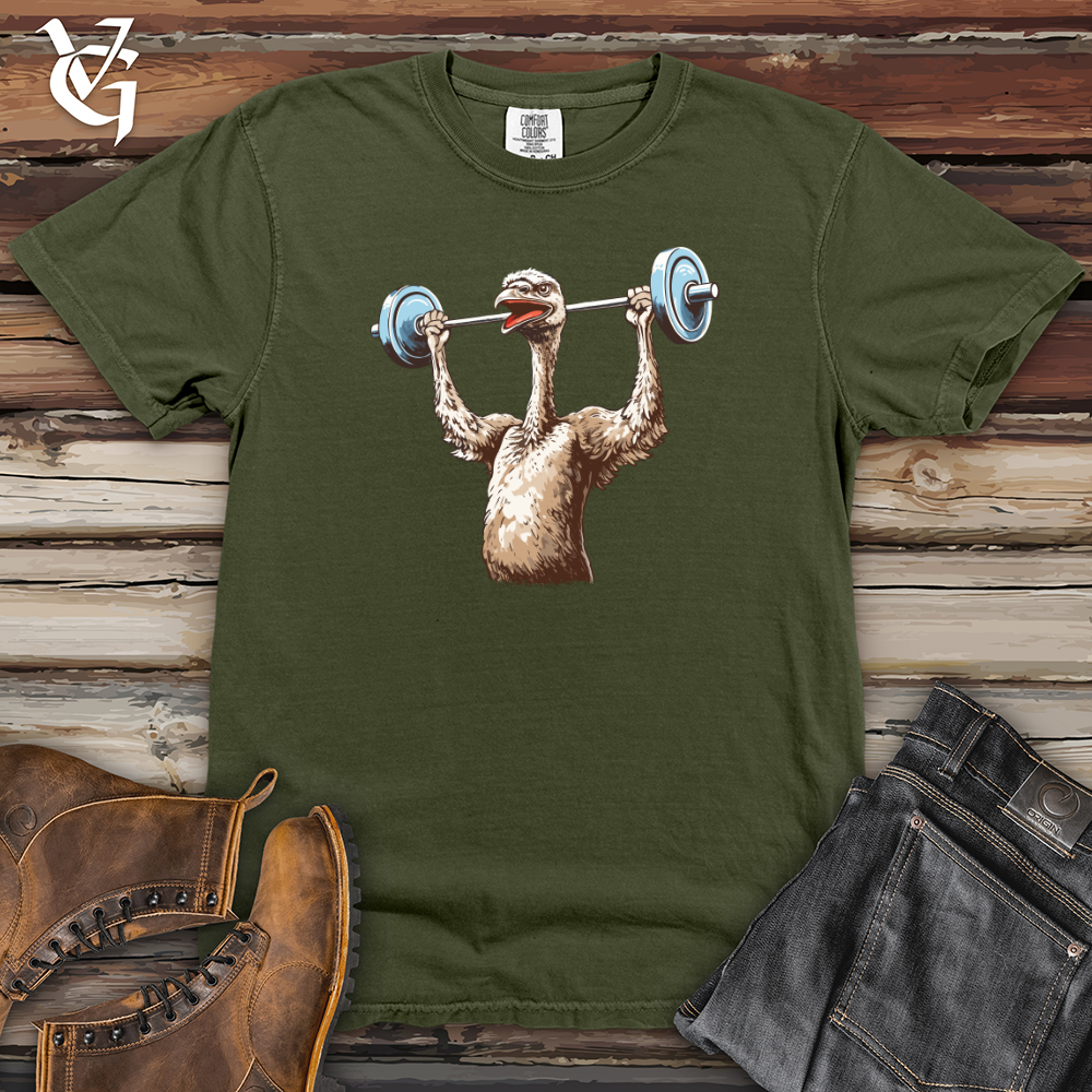 Viking Goods Ostrich Powerlifting Champ Heavy Cotton Comfort Colors Tee Moss / L