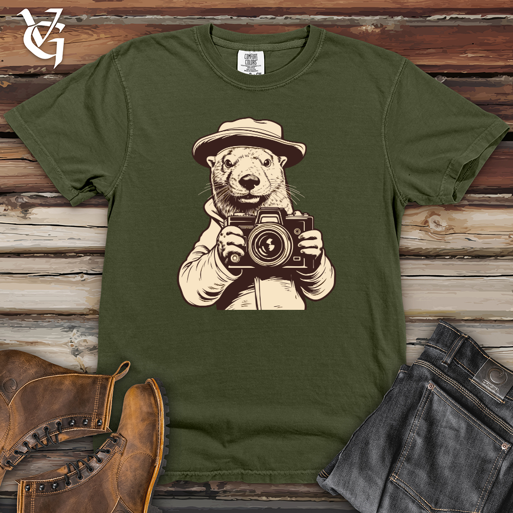 Viking Goods Otter Behind the Camera Clicks Heavy Cotton Comfort Colors Tee Moss / L