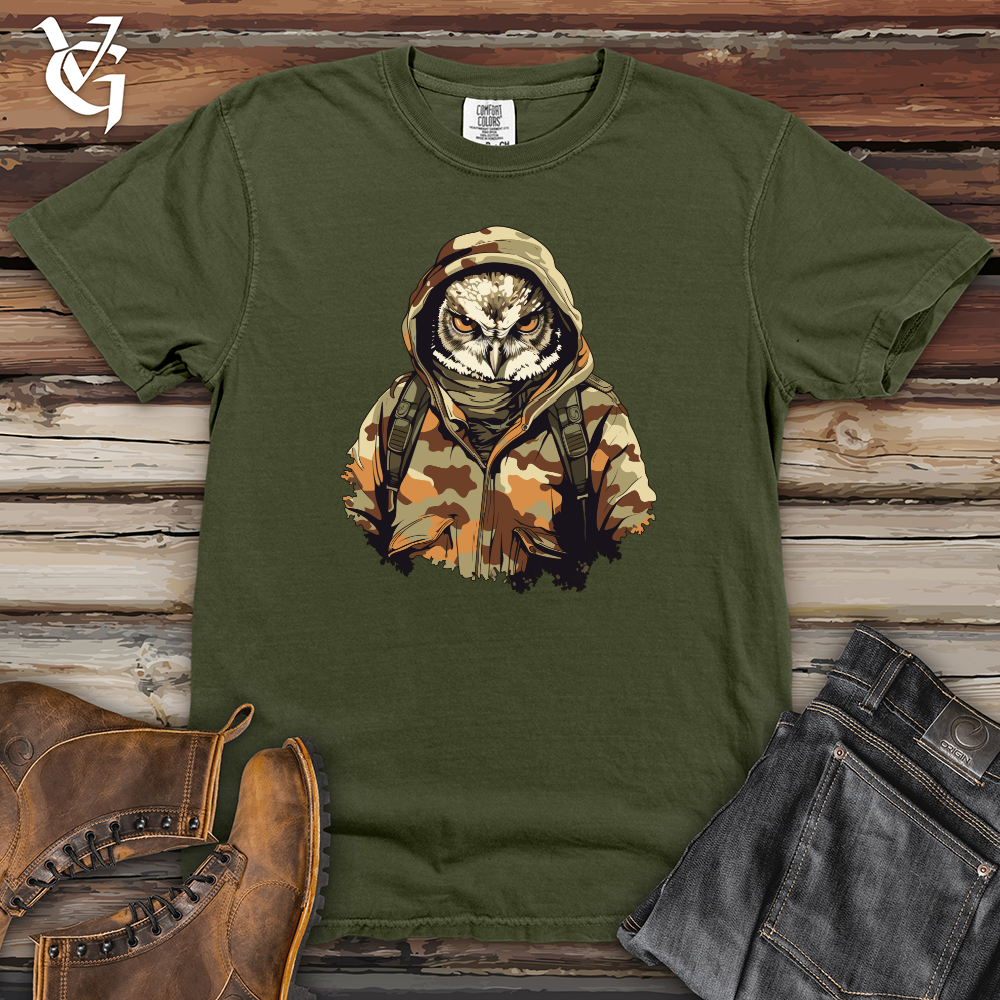 Viking Goods Owl Camo Army Night Watch Heavy Cotton Comfort Colors Tee Moss / L