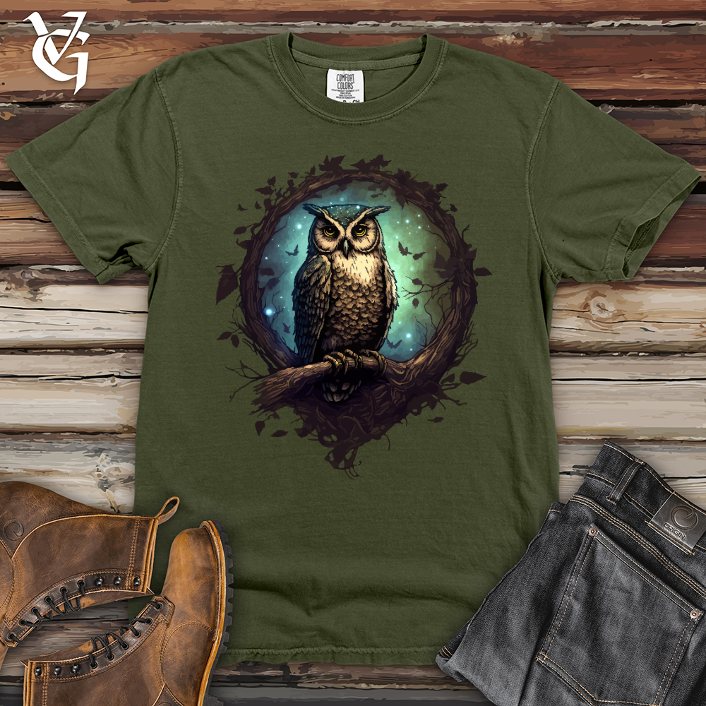 Viking Goods Owl Cosmic Dust Heavy Cotton Comfort Colors Tee Moss / L