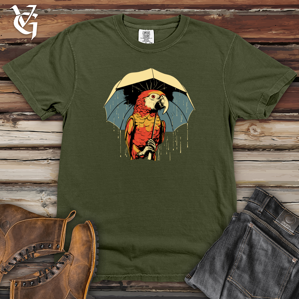 Viking Goods Parrot Tropical Umbrella Drizzle Heavy Cotton Comfort Colors Tee Moss / L