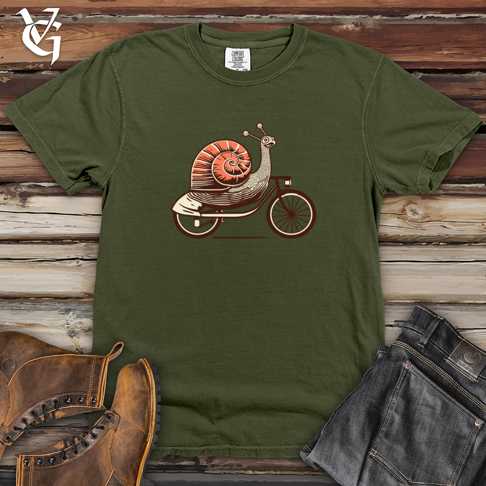Viking Goods Pedal Powered Escargot Heavy Cotton Comfort Colors Tee Moss / L
