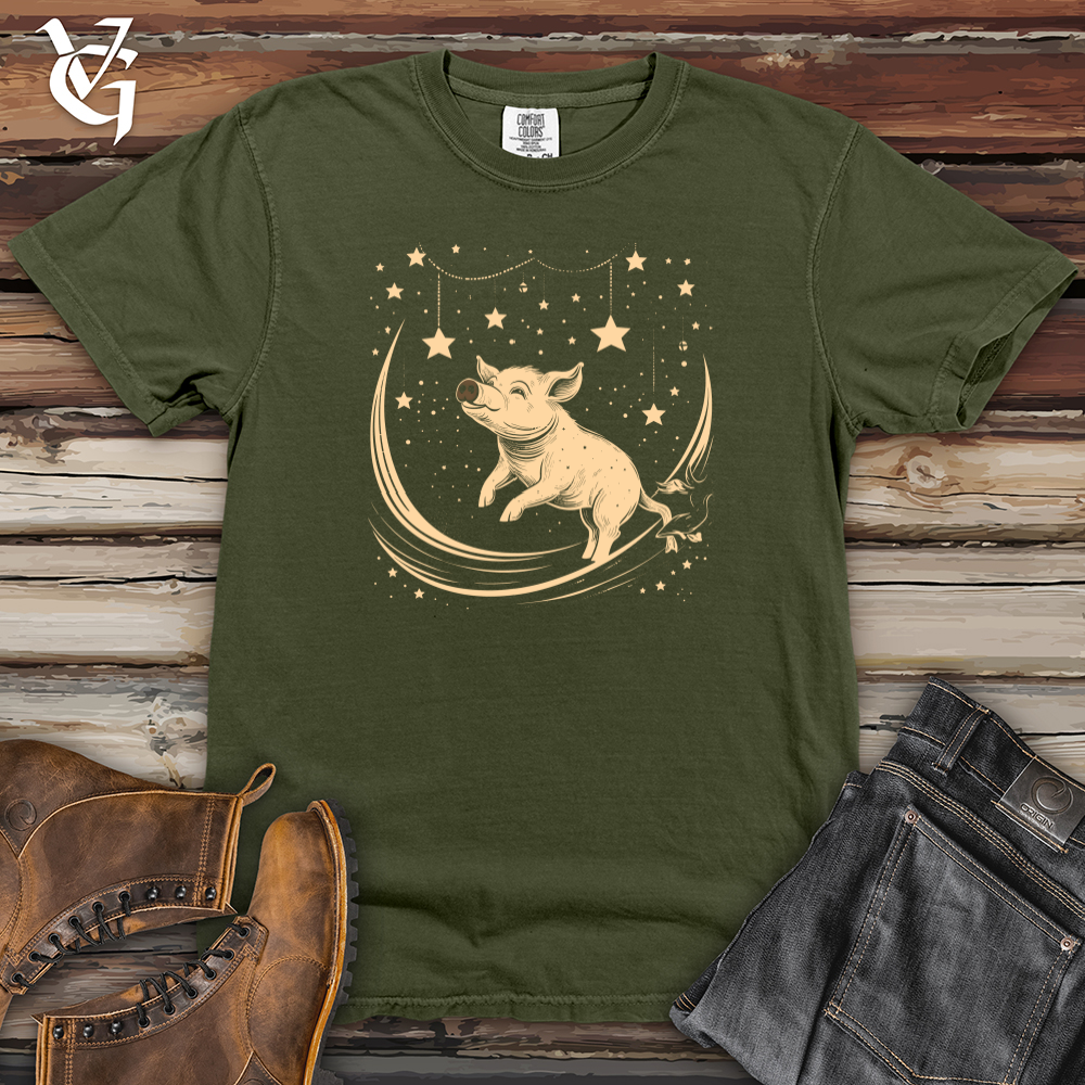 Viking Goods Pig Celestial Dreams Heavy Cotton Comfort Colors Tee Moss / L