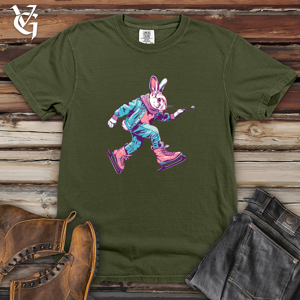 Viking Goods Rabbit Ice Skating Heavy Cotton Comfort Colors Tee Moss / L