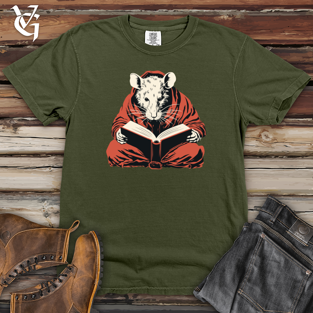 Viking Goods Rat Reading Book Heavy Cotton Comfort Colors Tee Moss / L