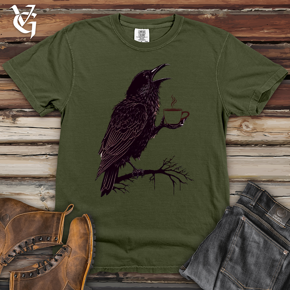 Viking Goods Raven Coffee Art Heavy Cotton Comfort Colors Tee Moss / L