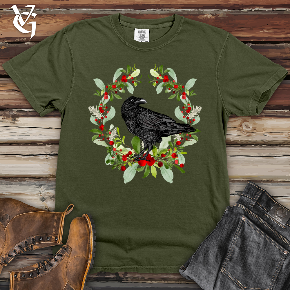 Viking Goods Raven of the Holly Heavy Cotton Comfort Colors Tee Moss / L