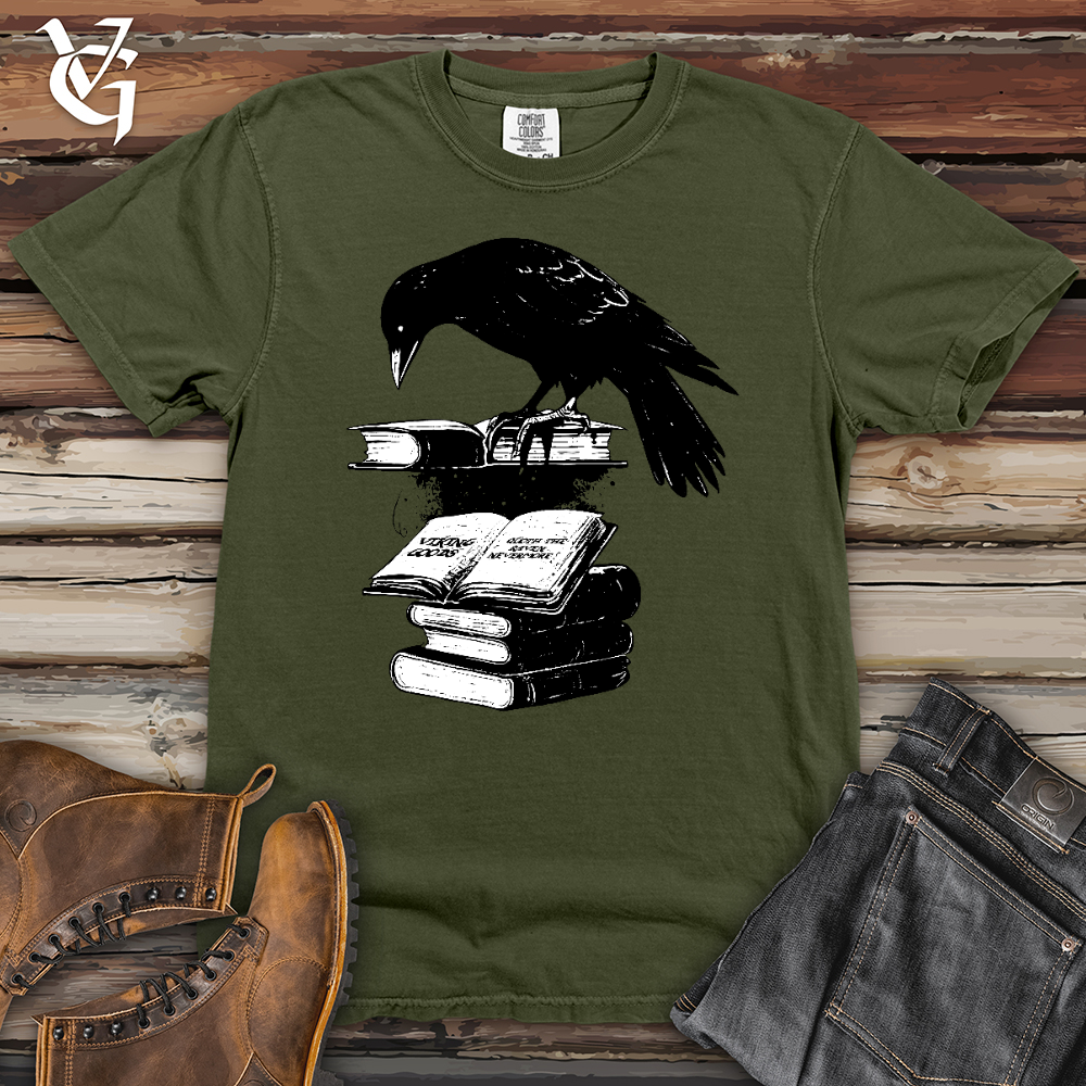 Viking Goods Raven Reading Fanatic Heavy Cotton Comfort Colors Tee Moss / L