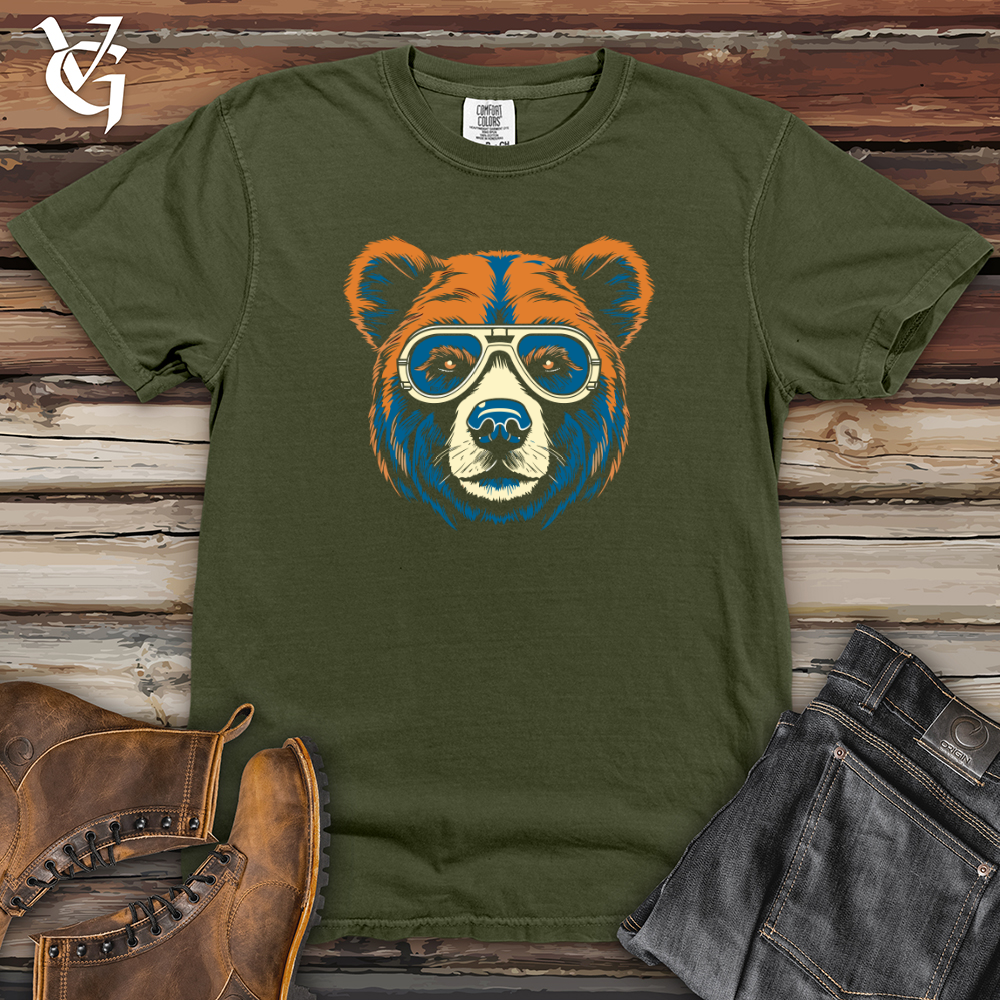 Viking Goods Retro Aviator Bear Bicycle Heavy Cotton Comfort Colors Tee Moss / L