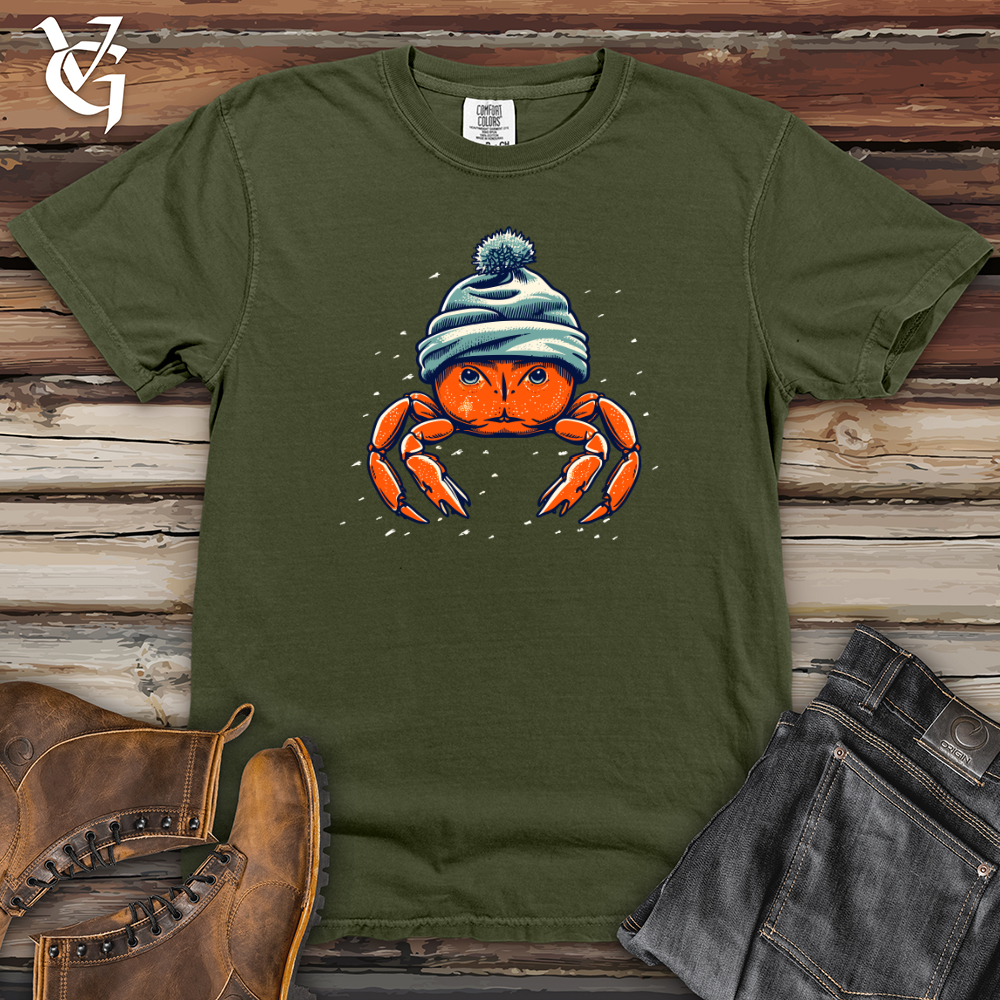Viking Goods Retro Beanie Crab Heavy Cotton Comfort Colors Tee Moss / L