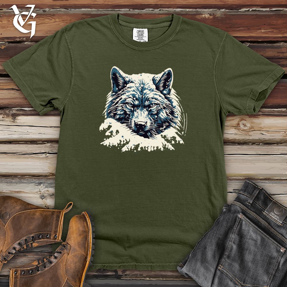 Viking Goods Retro Blizzard Wolf Heavy Cotton Comfort Colors Tee Moss / L