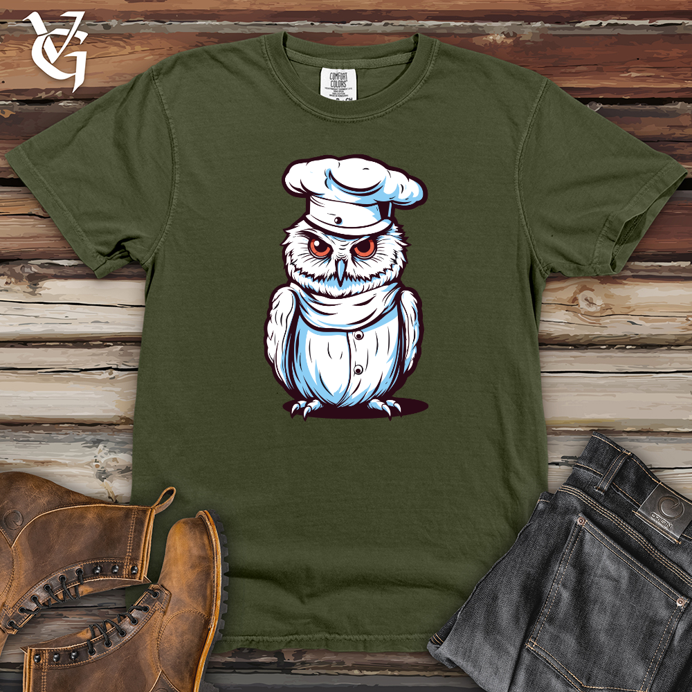 Viking Goods Retro Chef Owl Heavy Cotton Comfort Colors Tee Moss / L
