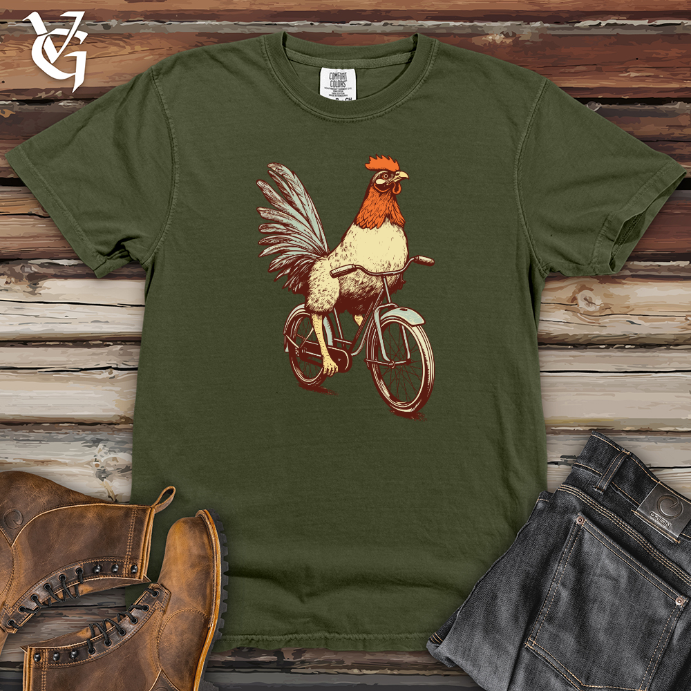 Viking Goods Retro Cluckin Wheels Heavy Cotton Comfort Colors Tee Moss / L