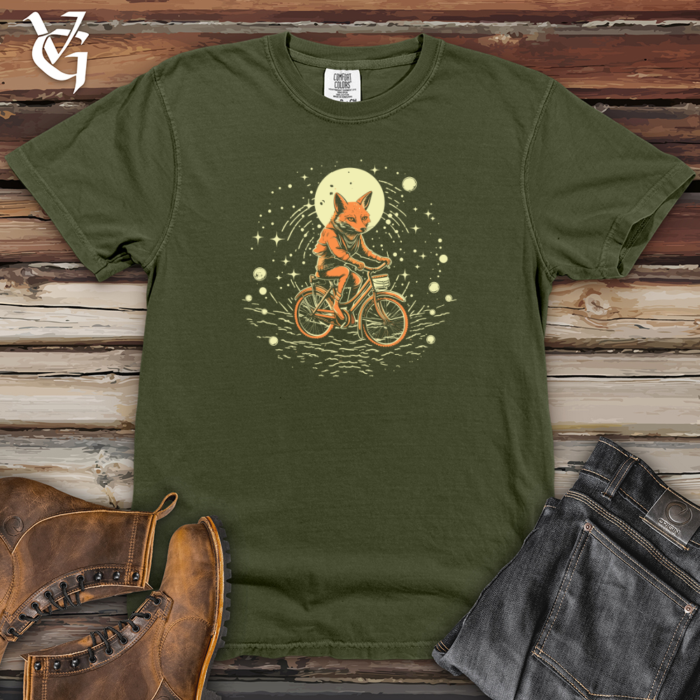 Viking Goods Retro Cosmic Bicycle Fox Heavy Cotton Comfort Colors Tee Moss / L