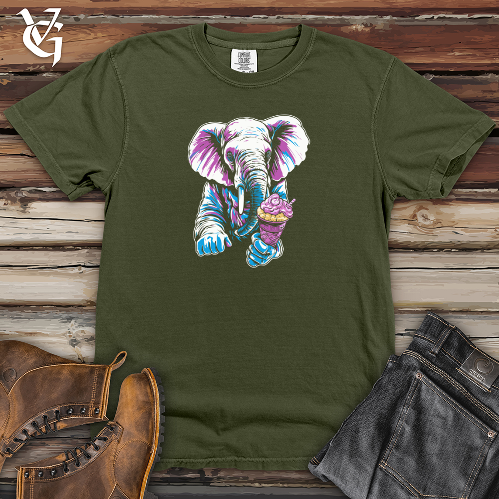 Viking Goods Retro Cosmic Ice Cream Elephant Heavy Cotton Comfort Colors Tee Moss / L